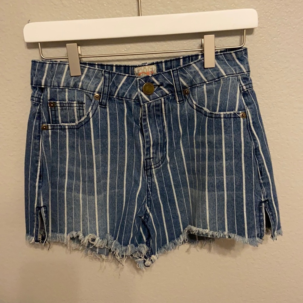 GB striped jean shorts